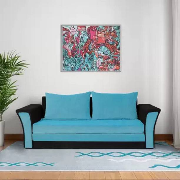 lifestyle furniture LEO CUM BED 2 Seater Double Solid Wood Fold Out Sofa Cum Bed