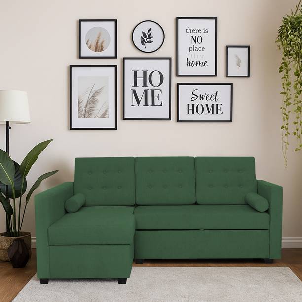 Casaliving Megan 4 Seater Single Solid Wood Pull Out Sofa Sectional Bed