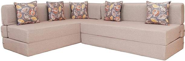 TAPODHANI INTERNATIONAL L Shaped Sofa Cum Bed 5 Seater Double Foam Fold Out Sofa Cum Bed