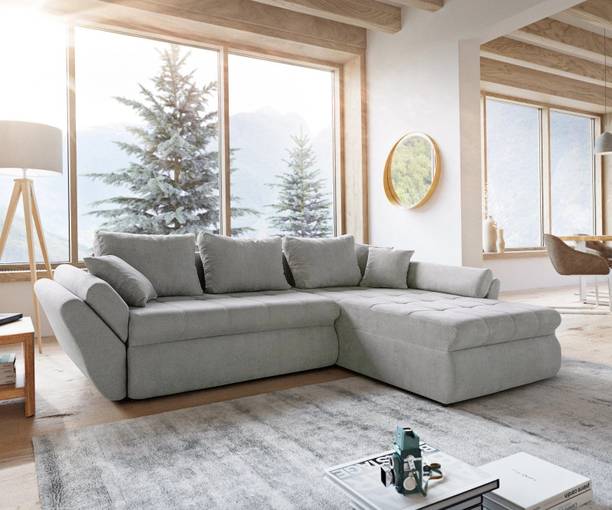 fabrique lazylush lshape L Shape LHS 5 Seater Double Solid Wood Pull Out Sofa Sectional Bed