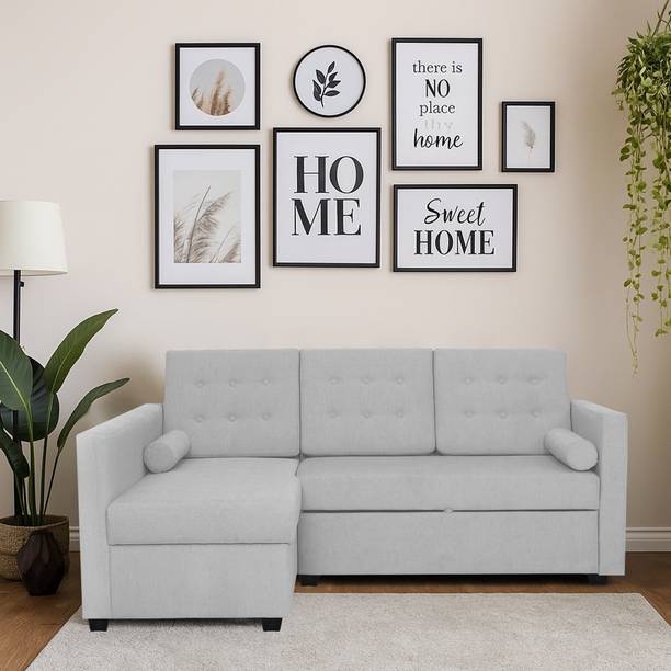 Casaliving Megan 4 Seater Single Solid Wood Pull Out Sofa Sectional Bed