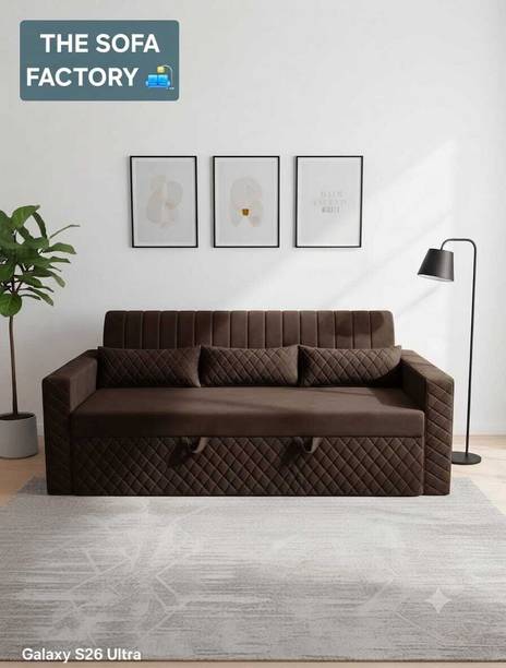 The Sofa Factory TSFSCB786 3 Seater Double Solid Wood Pull Out Sofa Cum Bed