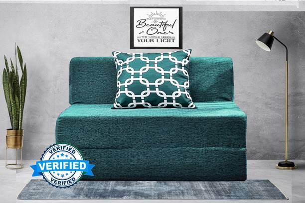 Little Smile 3X6 size for 1 Person- Moshi Fabric Washable Cover 1 Seater Single Foam Fold Out Sofa Cum Bed