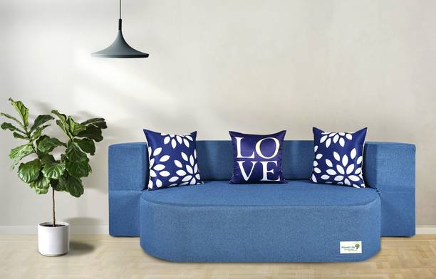 Friends Life Fashion Life-47X10X72 Comfort for All for 3 Person 3 Multi LOVE 3 Seater Double Foam Fold Out Sofa Cum Bed