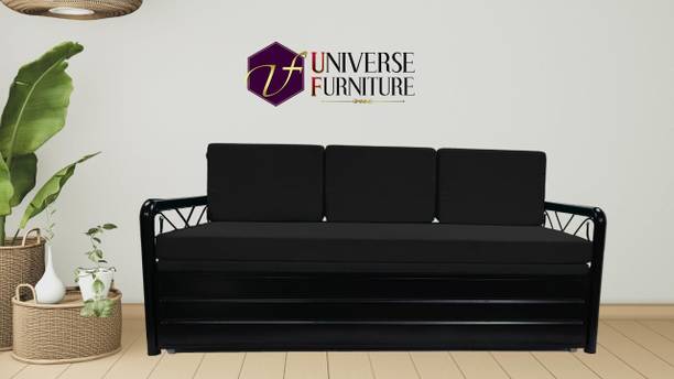 Universe Furniture Single Size 3 Seater Single Metal Pull Out Sofa Cum Bed