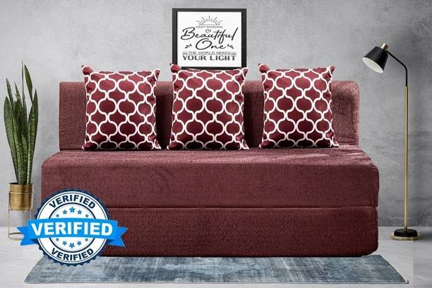 Little Smile 5X6 size for 3 Person- Moshi Fabric Washable Cover 3 Seater Double Foam Fold Out Sofa Cum Bed