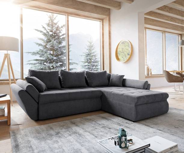 fabrique lazylush lshape L Shape LHS 5 Seater Double Solid Wood Pull Out Sofa Sectional Bed