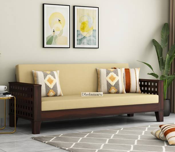 Dholamaru Solid Sheesham Wood 3 Seater Sofa Cum Bed For Living Room | Bedroom | Sofa Bed 3 Seater Double Solid Wood Fold Out Sofa Cum Bed
