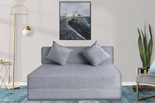 Little Smile 4X6 size for 2 Person- Moshi Fabric Washable Cover 2 Seater Double Foam Fold Out Sofa Cum Bed