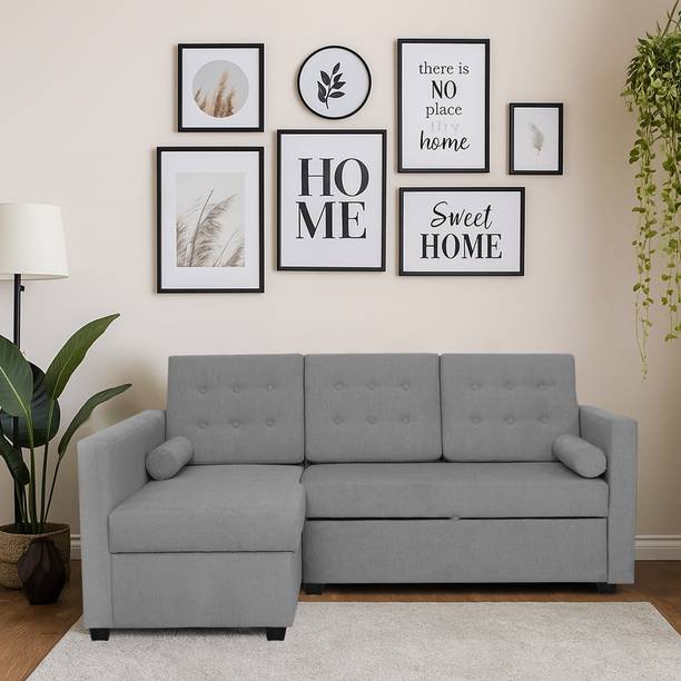 Casaliving Megan 4 Seater Single Solid Wood Pull Out Sofa Sectional Bed