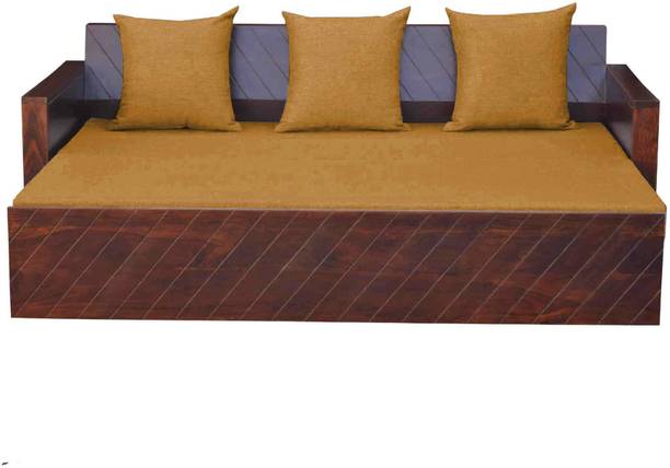 APRODZ 3 Seater Single Solid Wood Pull Out Sofa Cum Bed