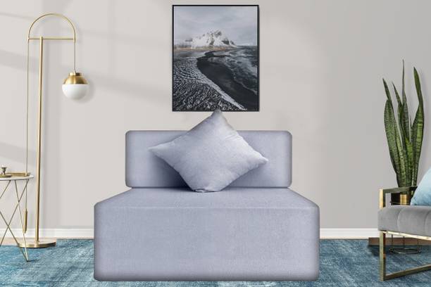 Little Smile 3X6 size for 1 Person- Moshi Fabric Washable Cover 1 Seater Single Foam Fold Out Sofa Cum Bed