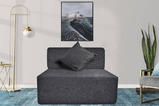 Little Smile 3X6 size for 1 Person- Moshi Fabric Washable Cover 1 Seater Single Foam Fold Out Sofa Cum Bed