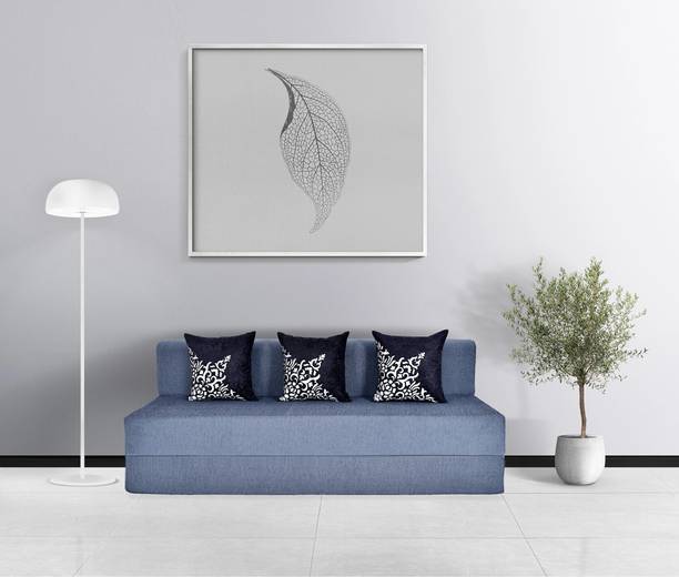 Friends super Life 6X6 Comfort for All for 4 Person with 3 Multi Flower 4 Seater Double Fold Out Sofa Cum Bed