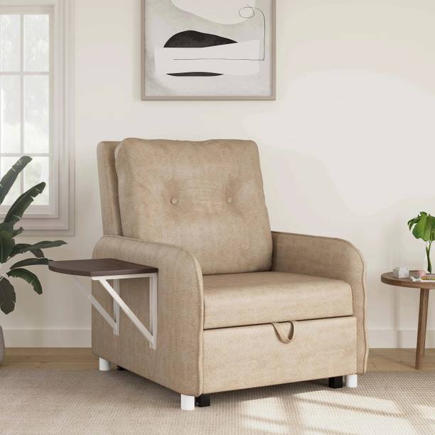 RECLINEX INDIA 1 Seater Single Solid Wood Pull Out Sofa Cum Bed