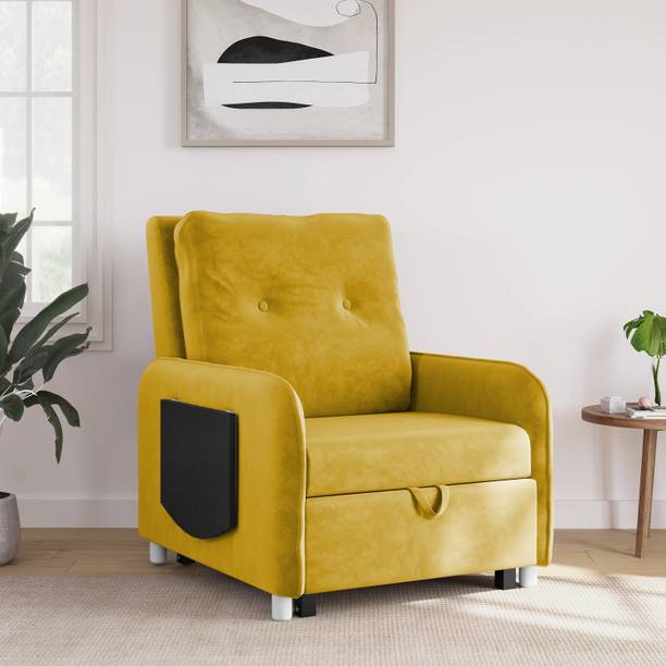 RECLINEX INDIA 1 Seater Single Solid Wood Pull Out Sofa Cum Bed