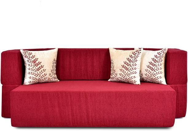 Flipkart Perfect Homes Aero 72x44x15 Comfort for All with 3 Cushions 3 Seater Double Foam Fold Out Sofa Cum Bed