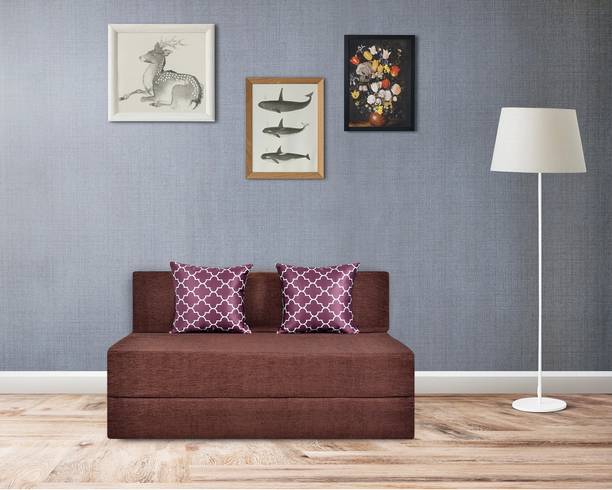 Friends Fit Life 4X6 Comfort for All Sofa Cum Bed for 2 Person with 2 Multi Plus Cushions 2 Seater Double Foam Fold Out Sofa Cum Bed