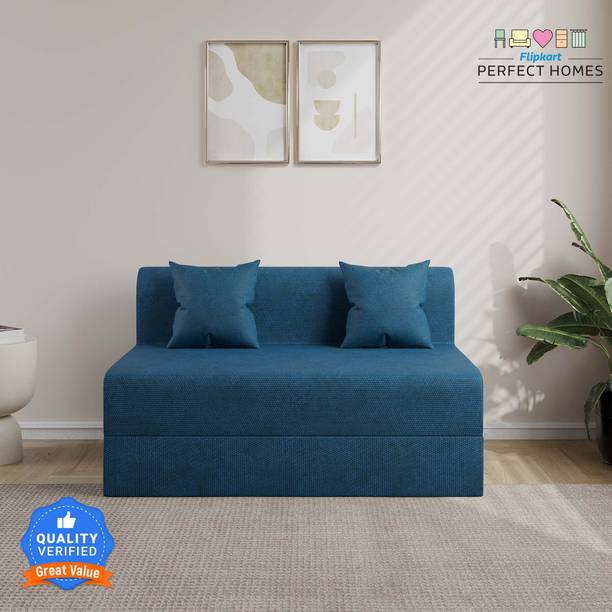 Flipkart Perfect Homes Sit2Sleep Comfort For All 4X6 Jute Fabric for 2 Person 2 Seater Double Foam Fold Out Sofa Cum Bed