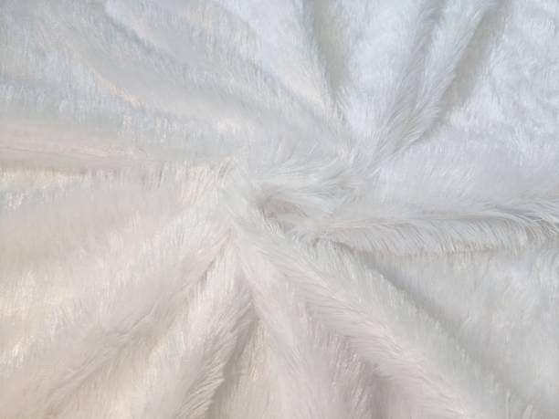 Yunideq Homes White fur cloth for baby photoshoot and photo shoot accessories 1 metre Sofa Fabric