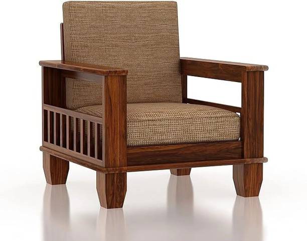 Ganpati Arts Sheesham Wood Maharaja 1 Seater Sofa for Living Room/Home/Office Fabric 1 Seater  Sofa