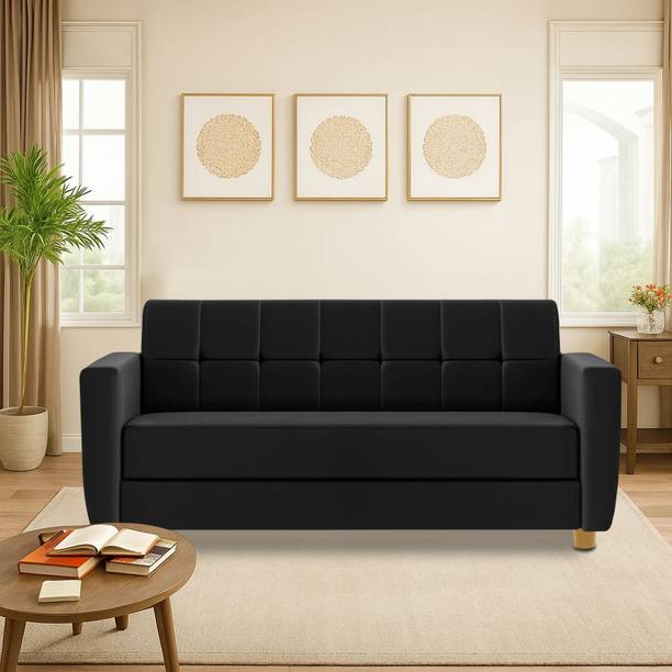 Flipkart Perfect Homes Wooden Sofa 3 Seater For Living Room & Office Fabric 3 Seater  Sofa