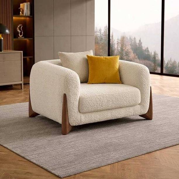 woodnexa Modern Luxe Lounge Chair Fabric 1 Seater Sofa