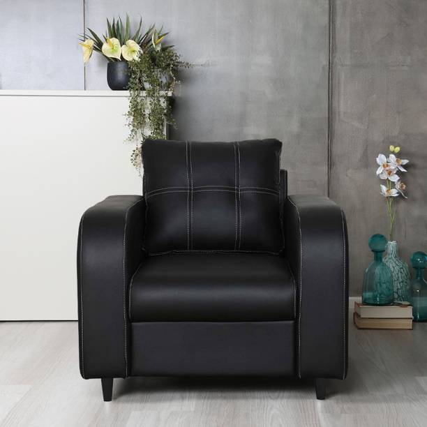 ARRA Tanaka Fully Upholstered One Seater Cushion Back Sofa Leatherette 1 Seater  Sofa