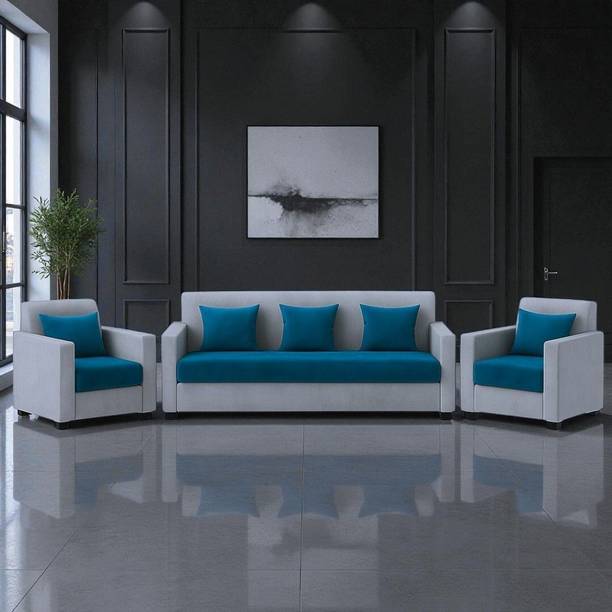 FURNY Lexon 5 Seater Fabric 3+1+1 Sofa Set for Living Room Fabric 5 Seater  Sofa