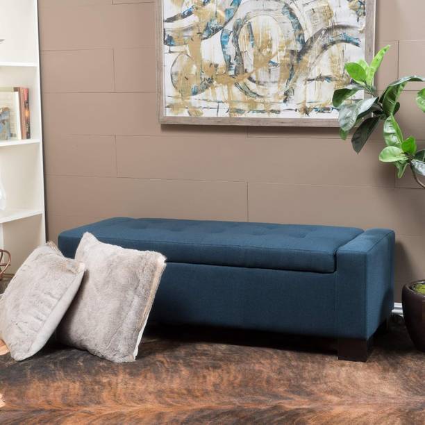 Urban Signature Home Guernsey Fabric Storage Ottoman Fabric 3 Seater  Sofa