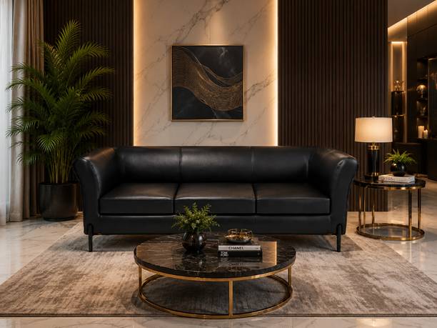 Flipkart Perfect Homes Vegas 3 STR SOFA Leatherette 3 Seater  Sofa