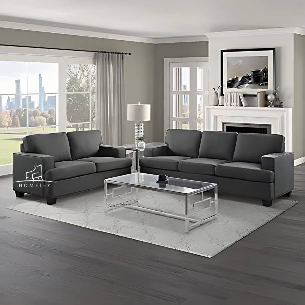 Homeify Wood Foster Fabric 3+2 Seater Living Room Sofa Set Fabric 3 + 2 Sofa Set