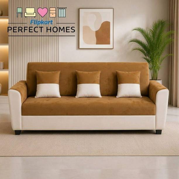 Flipkart Perfect Homes Century Velvet Fabric 3 Seater  Sofa
