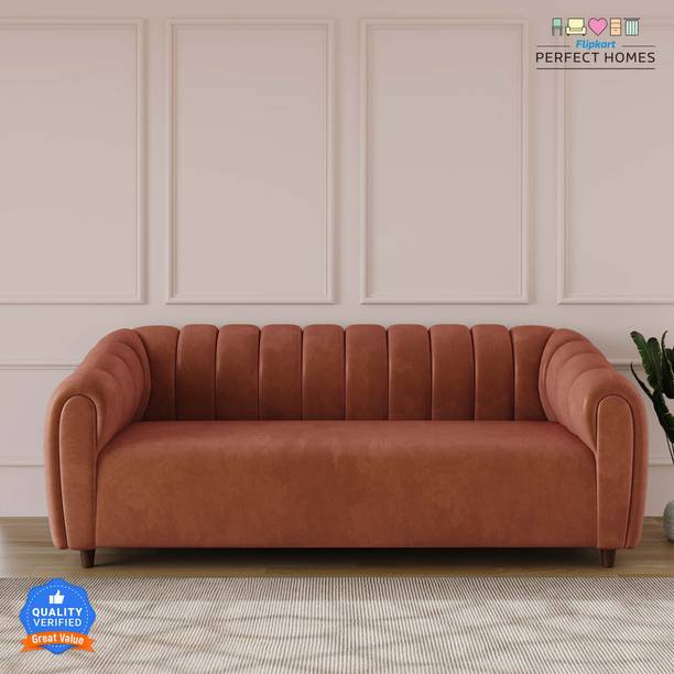 Flipkart Perfect Homes Elaris Tufted Premium Velvet Fabric 3 Seater  Sofa