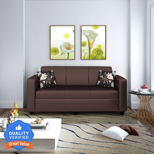 Flipkart Perfect Homes Burano Leatherette 3 Seater  Sofa