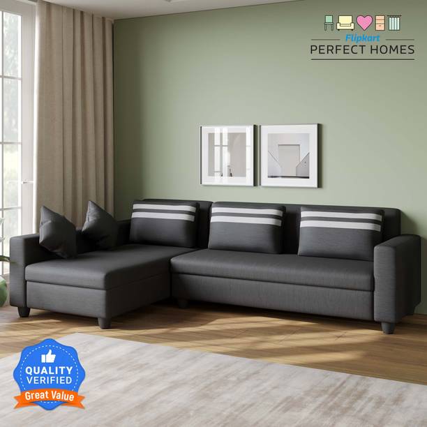 Flipkart Perfect Homes Seltos Premium L Shaped Sofa Set ll Living Room ll Left Facing Fabric 5 Seater  Sofa