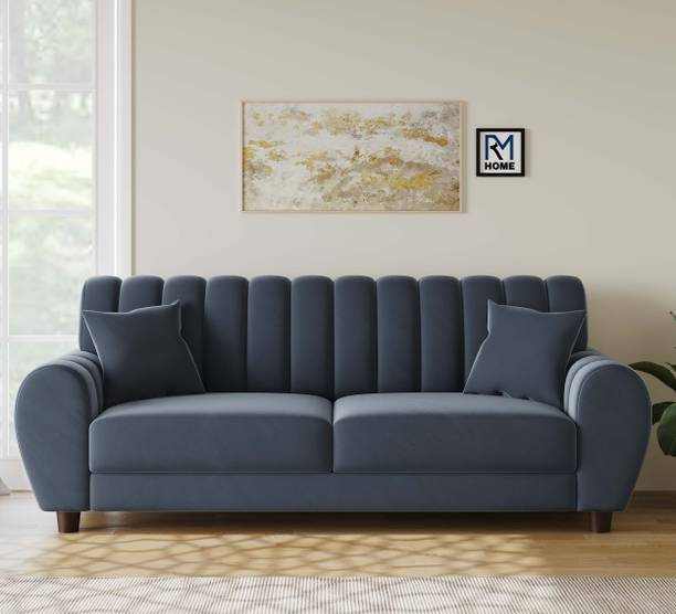 RM HOME Vittoria Luxury Sofa Elegant Curved Design Velvet Finish Fabric 3 Seater Sofa