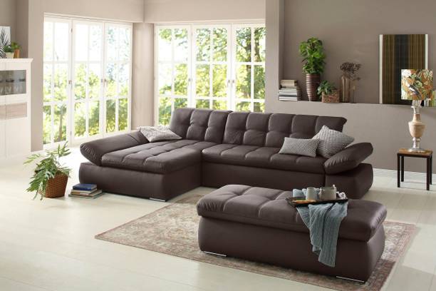fabrique Elementra L Shape RHS Leatherette 5 Seater Sofa