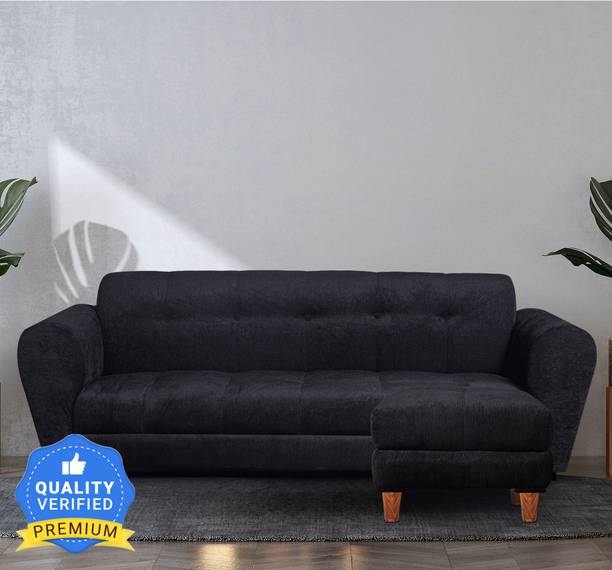 Seventh Heaven Milan 4 Seater Sofa with Ottoman, Chenille Molfino Fabric: 2 year Warranty Fabric 4 Seater  Sofa