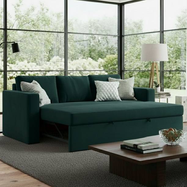 WAKESURE Premium Quality Velvet Fabric 3 Seater Sofa