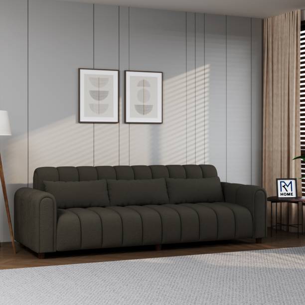 RM HOME Treasure Boucle Premium Fab HR Foam Modern Design Soft Seating Ultimate Comfort Fabric 3 Seater  Sofa