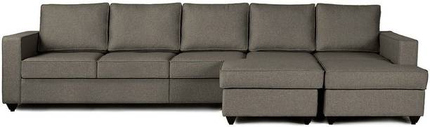 Wakefit Napper Right Aligned Chaise with Ottoman Fabric 7 Seater  Sofa