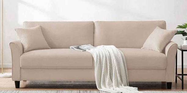 Soul Light Art WOODEN MODERN SOFA FOR LIVING ROOM WOODEN SOFA LATHER SOFA CHESTERFIELD SOFA Fabric 3 Seater  Sofa