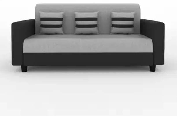 LIVEWELL Premium Quality Jute Fabric 3 Seater  Sofa