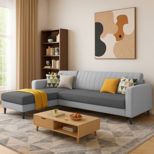 Casaliving Moris LHS Fabric 6 Seater  Sofa