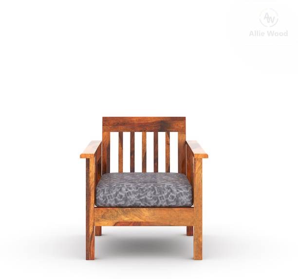 Allie Wood Rosewood ( Sheesham ) Fabric 1 Seater Sofa