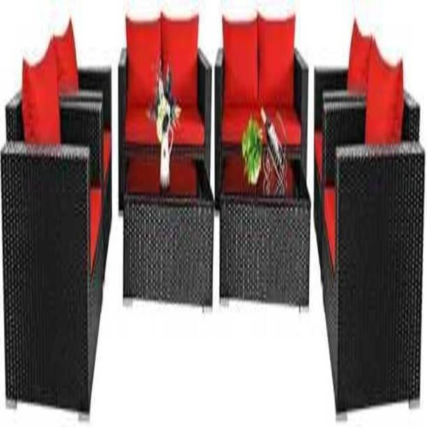 Mymigos 4-Piece Outdoor Patio Furniture Set, All-Weather HDPE Rattan Wicker Fabric 4 Seater  Sofa