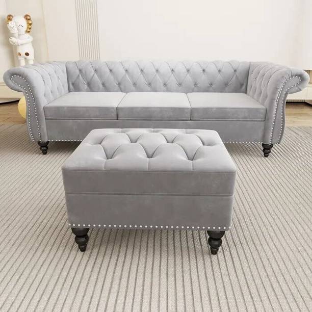 Carftjar Fabric 'L' Shaped Four Seater Sofa For Living Room/ Office/ Guest Room || Fabric 4 Seater  Sofa