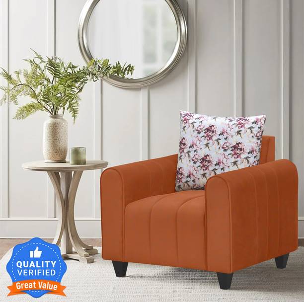 CARLTON LONDON Avalon One Seater Cushion Back Sofa With 3 Years Warranty Fabric 1 Seater  Sofa