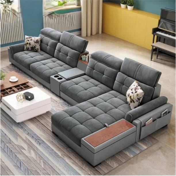 Zikra Dazzle Fabric 5 Seater  Sofa